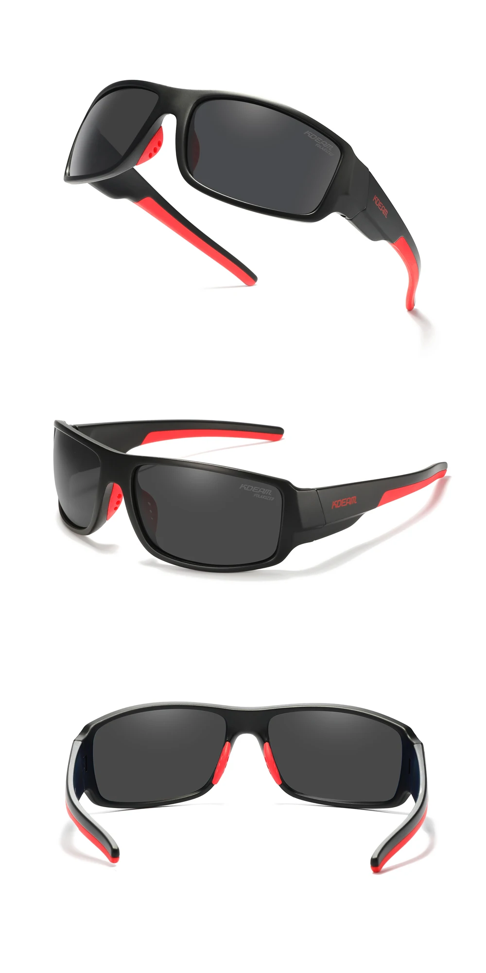 KDEAM Performance Polarized Sunglasses For Men Printing Pattern Designing Frame Glasses Transmittance Cat.3 Men's Sports Goggles