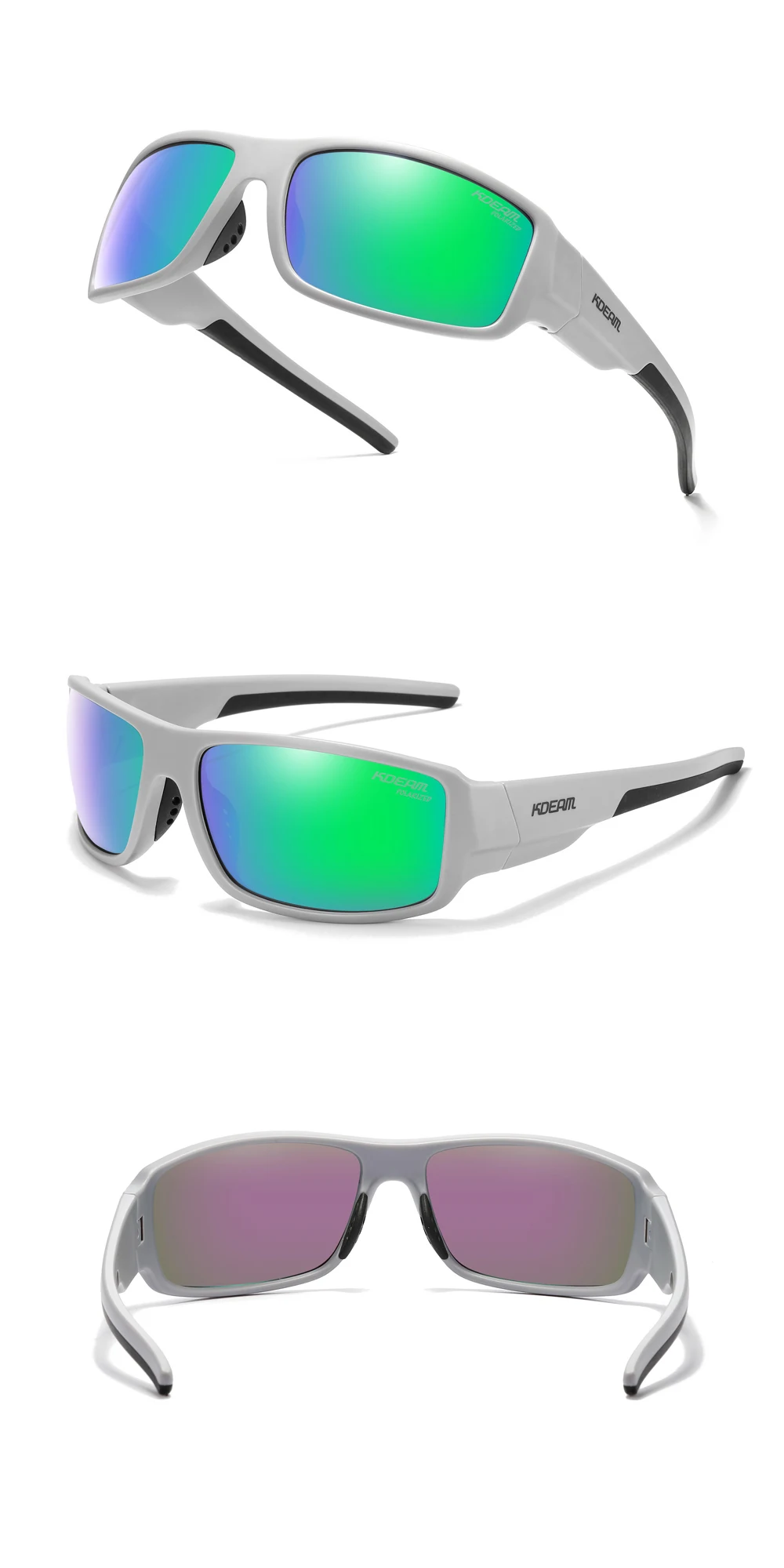 KDEAM Performance Polarized Sunglasses For Men Printing Pattern Designing Frame Glasses Transmittance Cat.3 Men's Sports Goggles