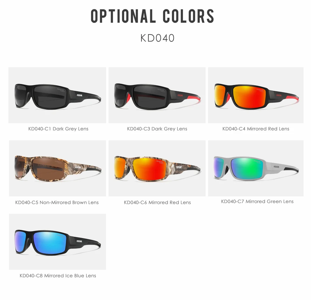 KDEAM Performance Polarized Sunglasses For Men Printing Pattern Designing Frame Glasses Transmittance Cat.3 Men's Sports Goggles