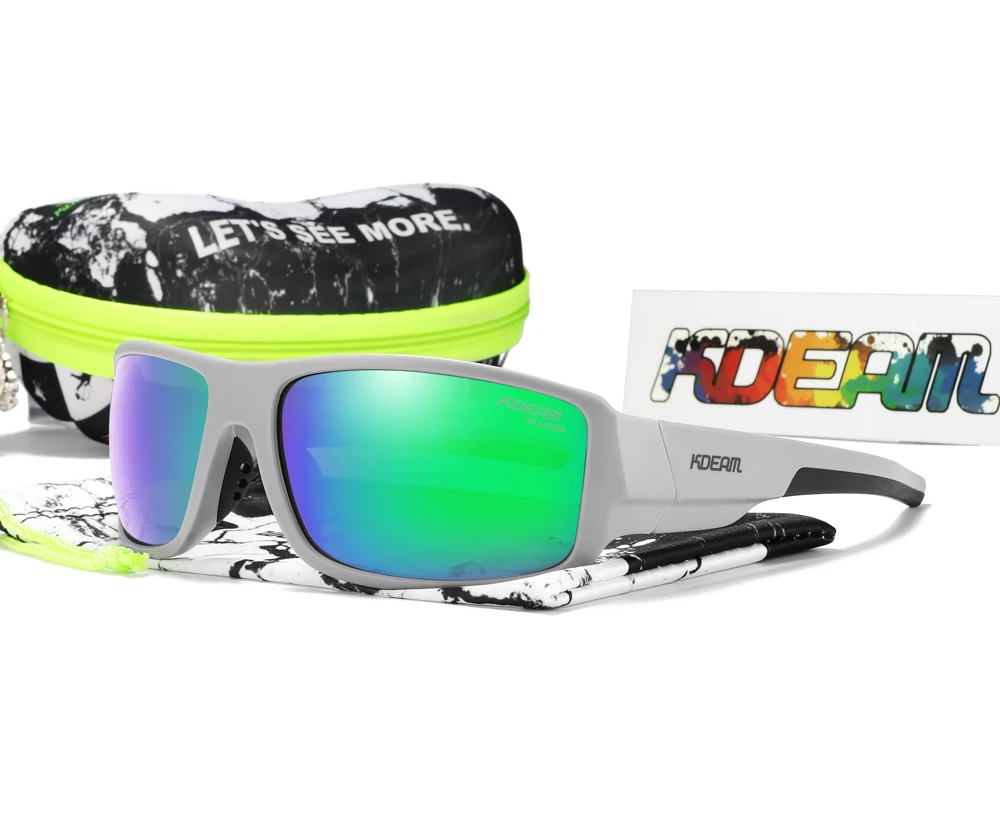 KDEAM Performance Polarized Sunglasses For Men Printing Pattern Designing Frame Glasses Transmittance Cat.3 Men's Sports Goggles