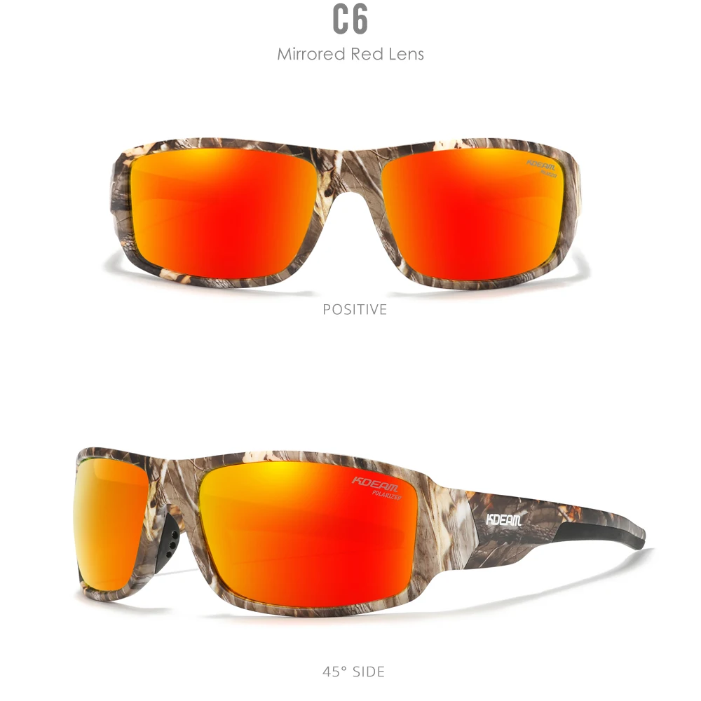 KDEAM Performance Polarized Sunglasses For Men Printing Pattern Designing Frame Glasses Transmittance Cat.3 Men's Sports Goggles