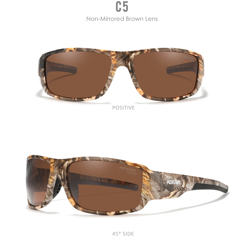 KDEAM Performance Polarized Sunglasses For Men Printing Pattern Designing Frame Glasses Transmittance Cat.3 Men's Sports Goggles