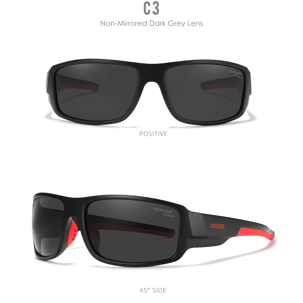 KDEAM Performance Polarized Sunglasses For Men Printing Pattern Designing Frame Glasses Transmittance Cat.3 Men's Sports Goggles