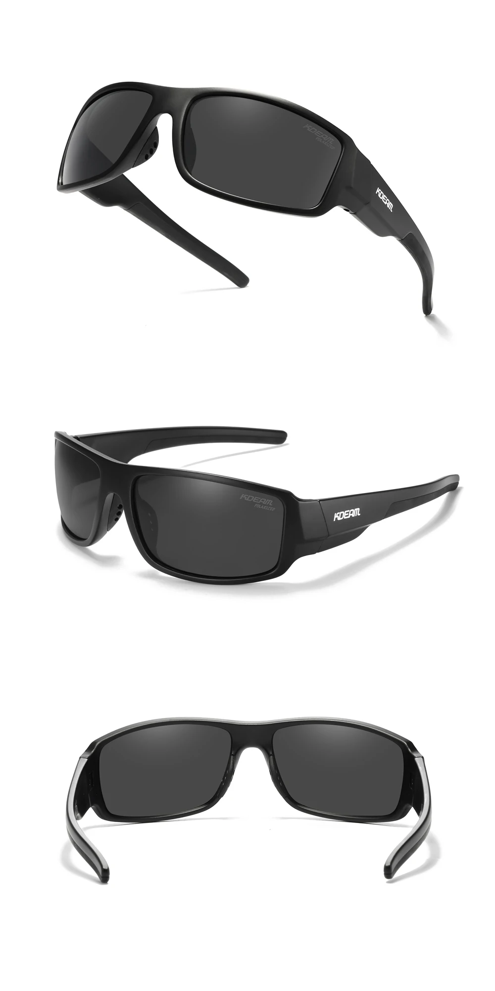 KDEAM Performance Polarized Sunglasses For Men Printing Pattern Designing Frame Glasses Transmittance Cat.3 Men's Sports Goggles