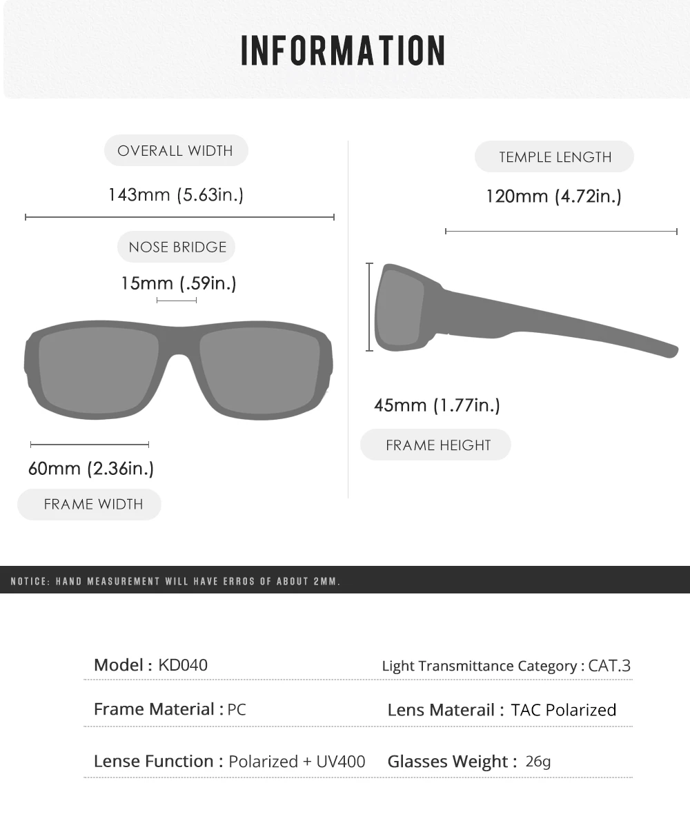 KDEAM Performance Polarized Sunglasses For Men Printing Pattern Designing Frame Glasses Transmittance Cat.3 Men's Sports Goggles