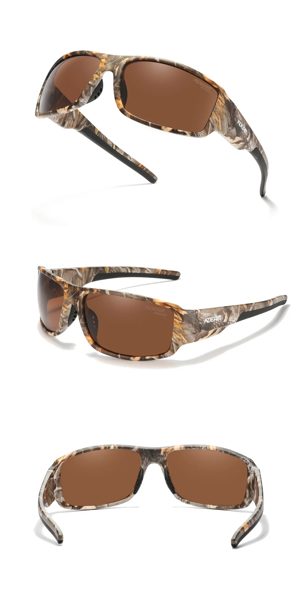 KDEAM Performance Polarized Sunglasses For Men Printing Pattern Designing Frame Glasses Transmittance Cat.3 Men's Sports Goggles
