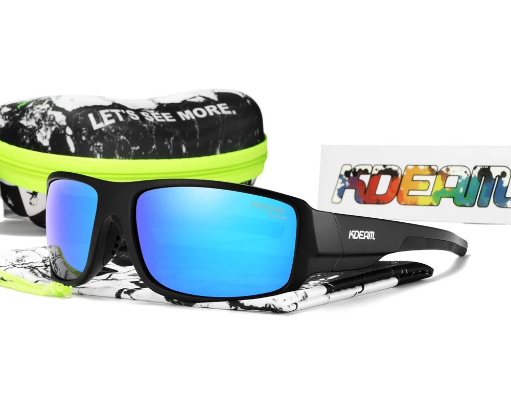 KDEAM Performance Polarized Sunglasses For Men Printing Pattern Designing Frame Glasses Transmittance Cat.3 Men's Sports Goggles