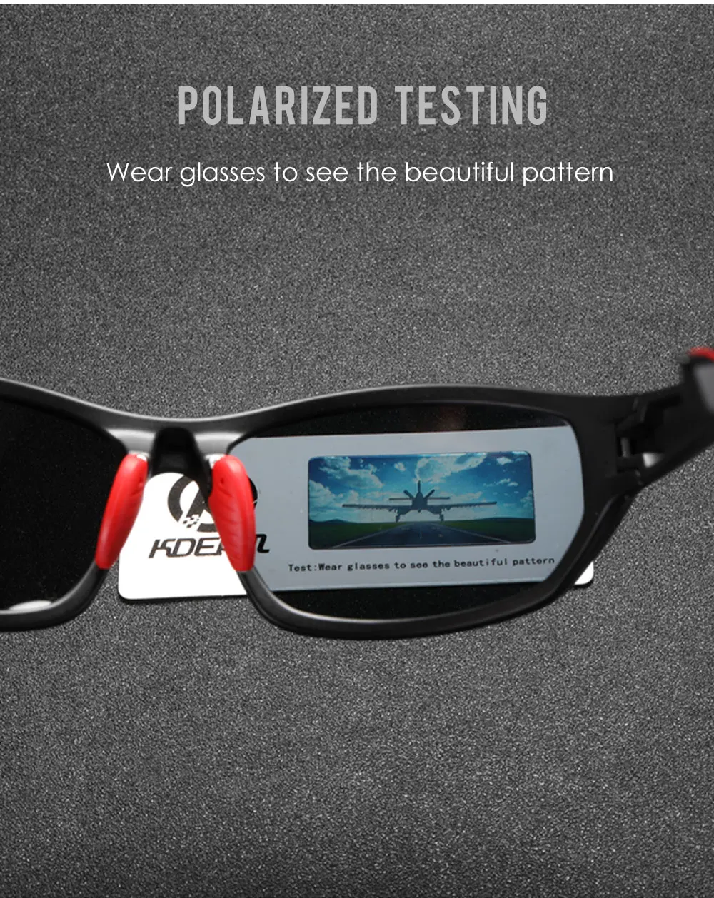 KDEAM Performance Polarized Sunglasses For Men Printing Pattern Designing Frame Glasses Transmittance Cat.3 Men's Sports Goggles