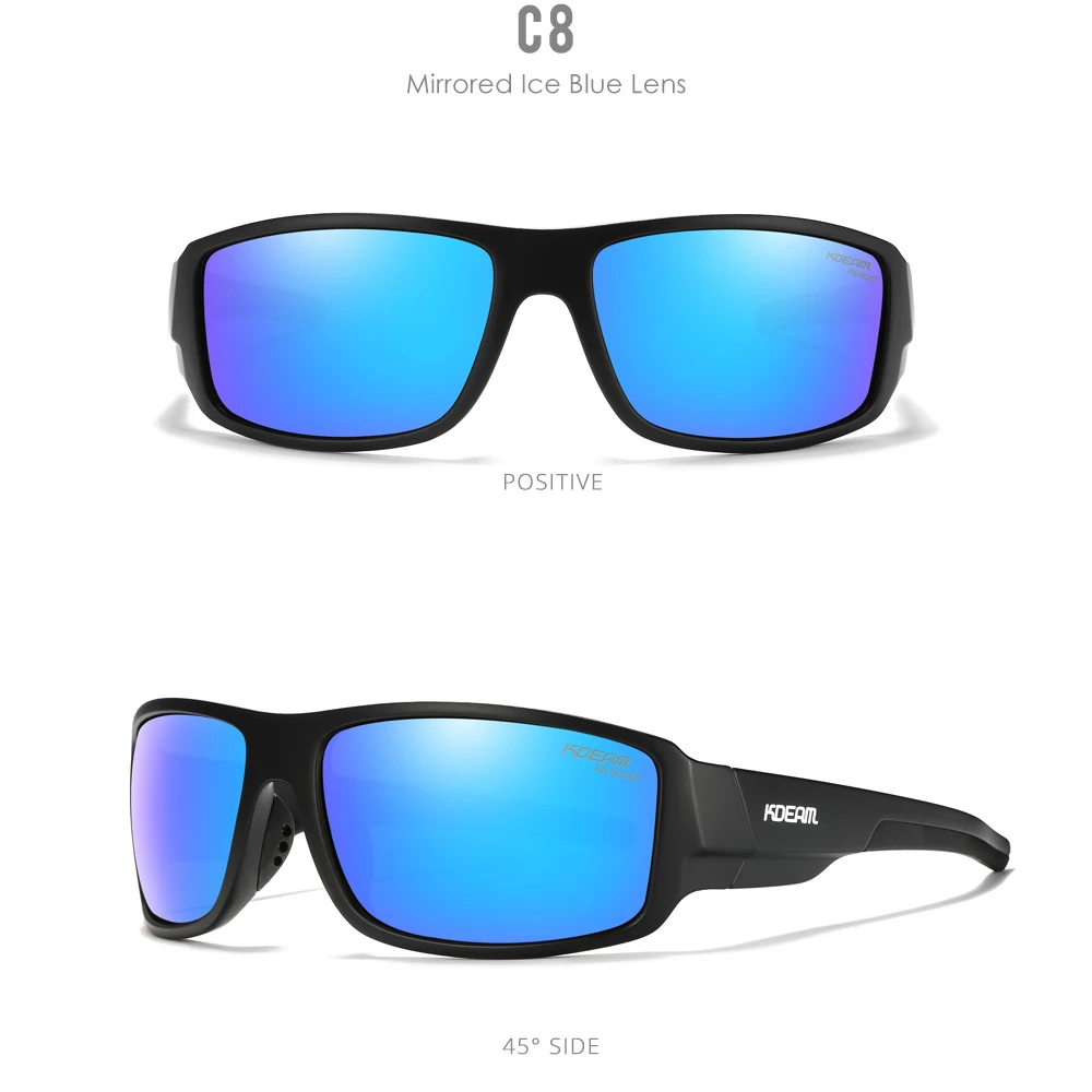 KDEAM Performance Polarized Sunglasses For Men Printing Pattern Designing Frame Glasses Transmittance Cat.3 Men's Sports Goggles