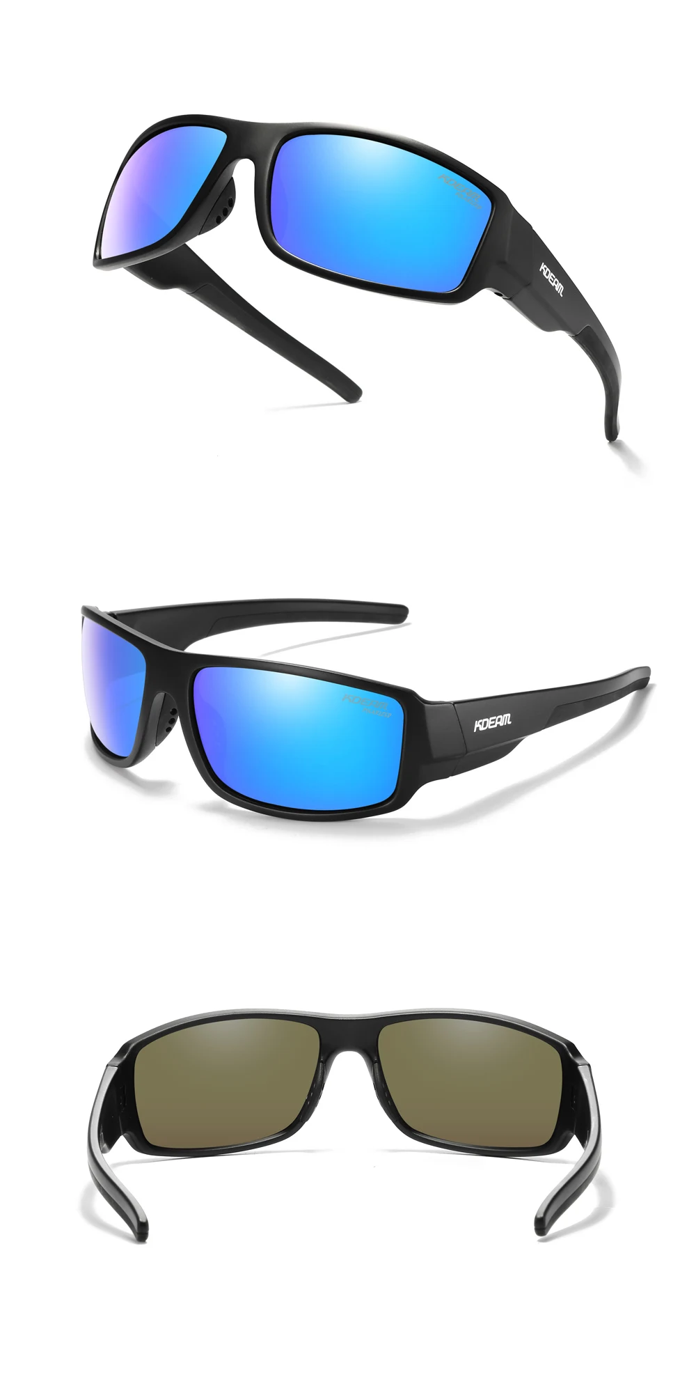 KDEAM Performance Polarized Sunglasses For Men Printing Pattern Designing Frame Glasses Transmittance Cat.3 Men's Sports Goggles