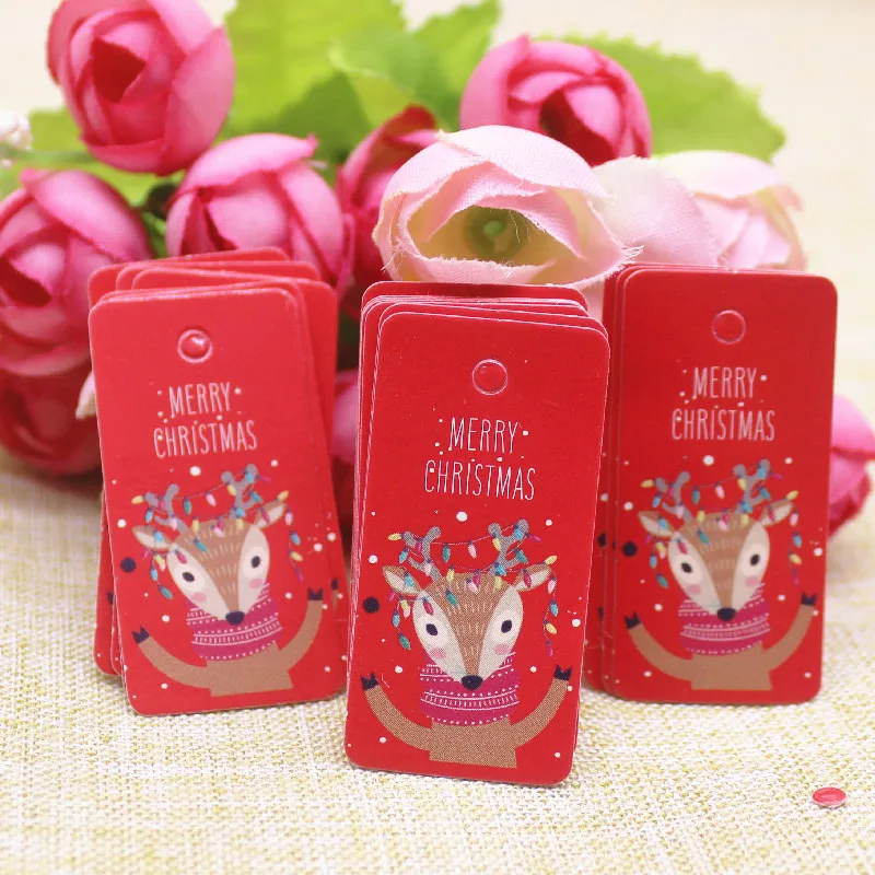 100pcs Kraft Paper Tags with Strings Handmade with Love Hang Tags Garment Tags for Candy/Gift/Cookies Display Packing Label Card