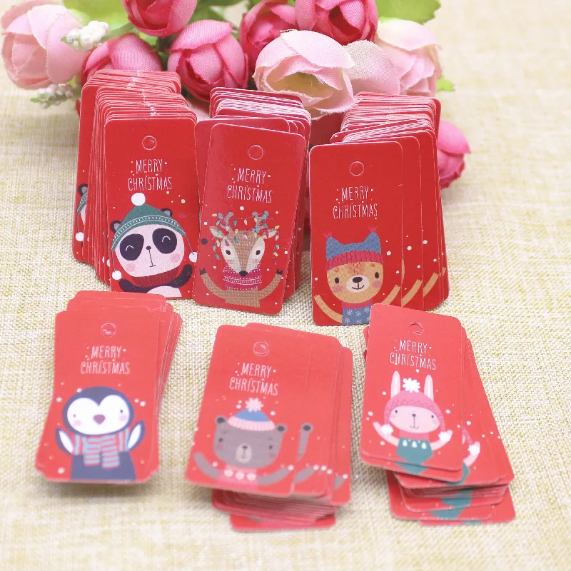 100pcs Kraft Paper Tags with Strings Handmade with Love Hang Tags Garment Tags for Candy/Gift/Cookies Display Packing Label Card