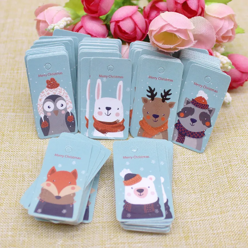 100pcs Kraft Paper Tags with Strings Handmade with Love Hang Tags Garment Tags for Candy/Gift/Cookies Display Packing Label Card