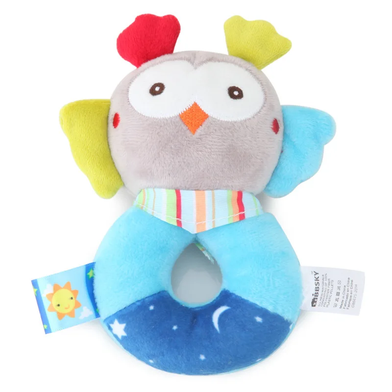 Baby Plush Rattle Cartoon Animals Crib Mobile Bed Bell Toys 0-12 Months Infant Toddler Early Educational Toy for Newborn Gifts