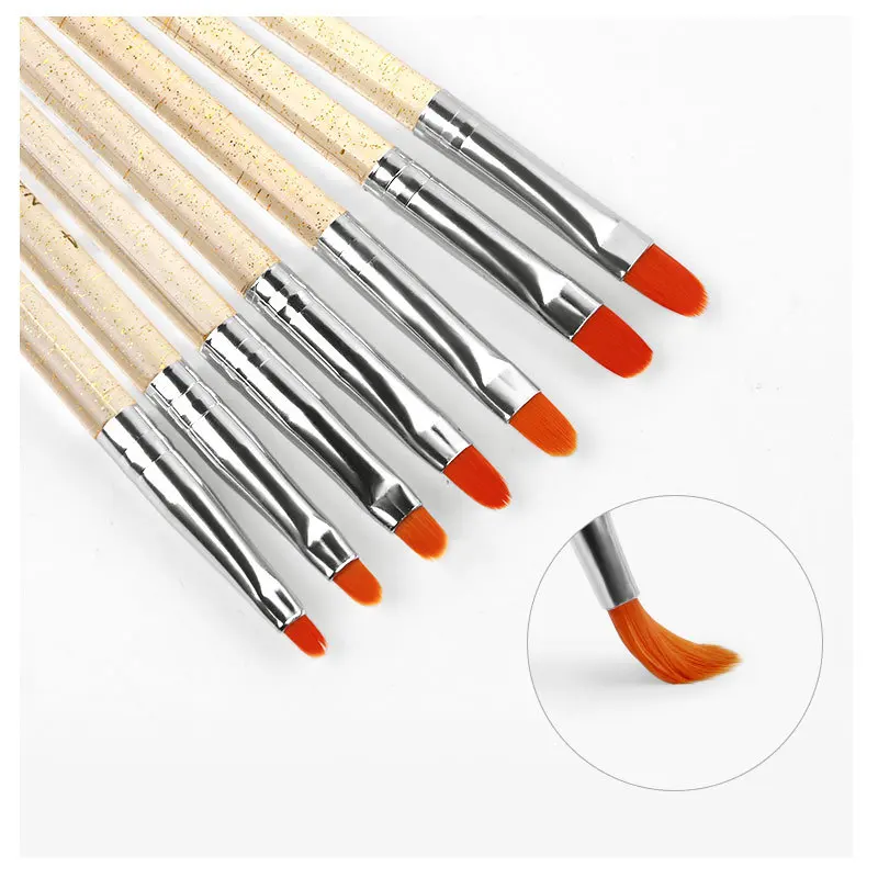 Misscheering 7pcs/set Transparent Nail Phototherapy Pen Acrylic Nail Brush for Nails Design Gel Brush for Nails