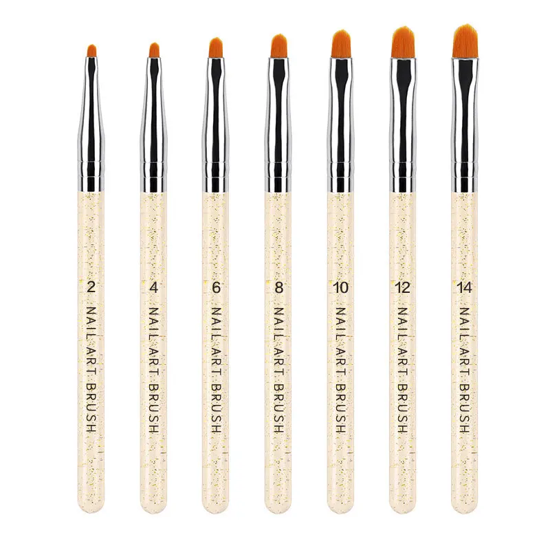Misscheering 7pcs/set Transparent Nail Phototherapy Pen Acrylic Nail Brush for Nails Design Gel Brush for Nails