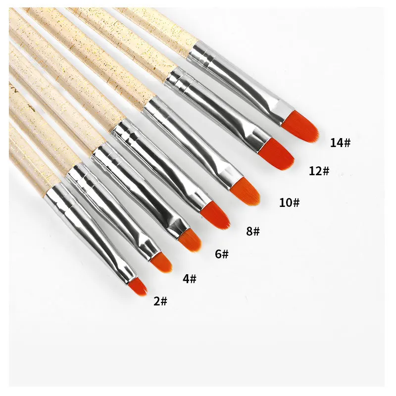 Misscheering 7pcs/set Transparent Nail Phototherapy Pen Acrylic Nail Brush for Nails Design Gel Brush for Nails