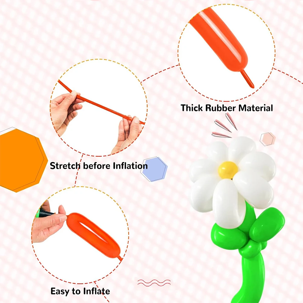 Long Strip Latex Balloon 100 PCS Red Green Yellow Blue Pink Mixed DIY Birthday Party Wedding Ballons Baby Shower Decoration