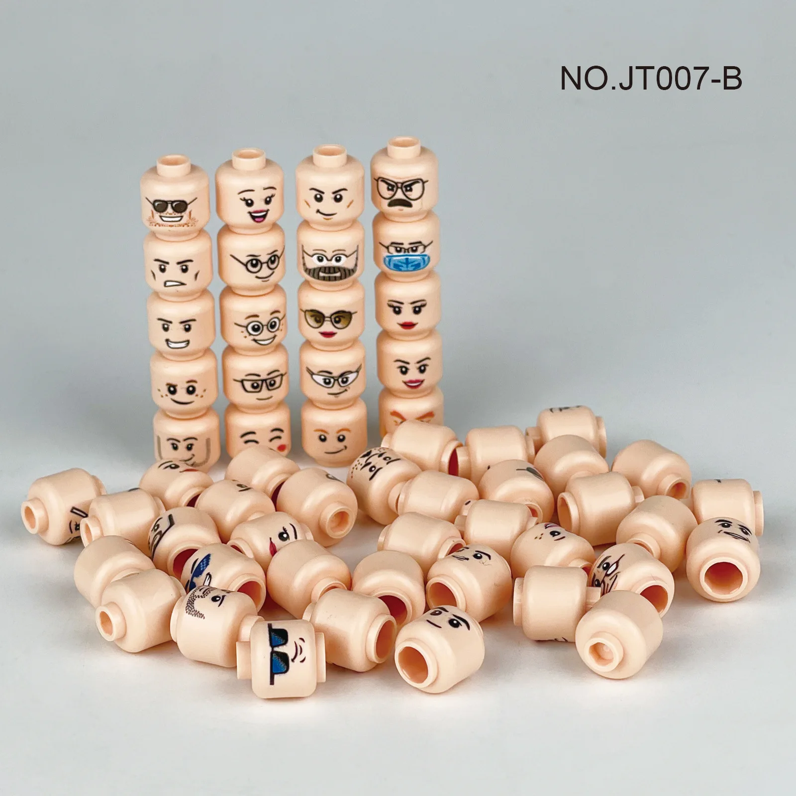 Hot 56pcs/lot Mini Figure Creative Head Faces Laugh Cry Cute Facial Expression Bricks Building Blocks Model Kids Toys Gifts