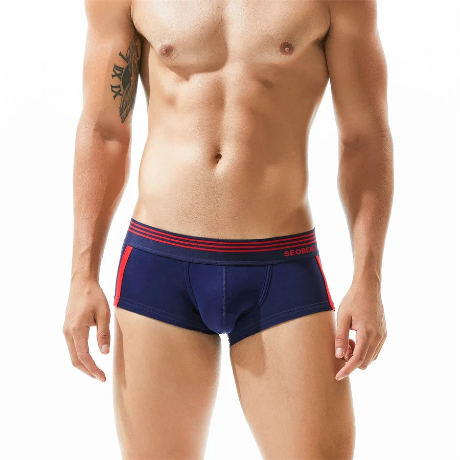 SEOBEAN Brand Men's Underwear Boxers Shorts Breathable Cotton Underpants Comfortable Sexy Panties Boxer For Man