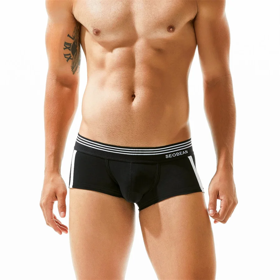 SEOBEAN Brand Men's Underwear Boxers Shorts Breathable Cotton Underpants Comfortable Sexy Panties Boxer For Man