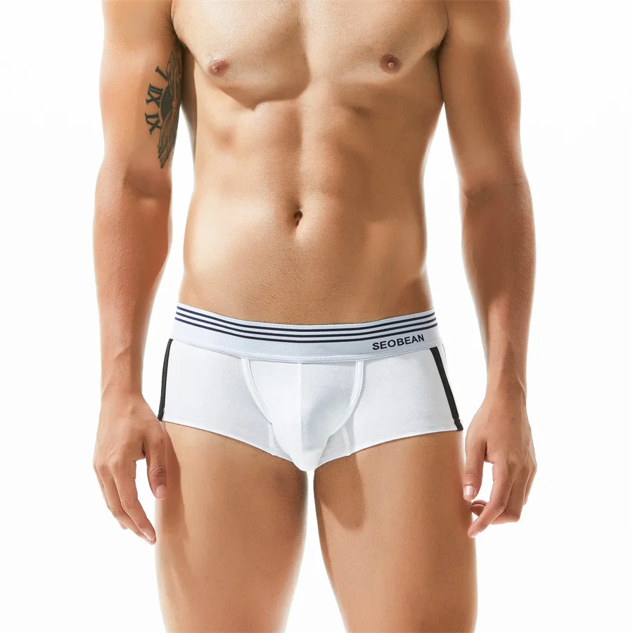 SEOBEAN Brand Men's Underwear Boxers Shorts Breathable Cotton Underpants Comfortable Sexy Panties Boxer For Man