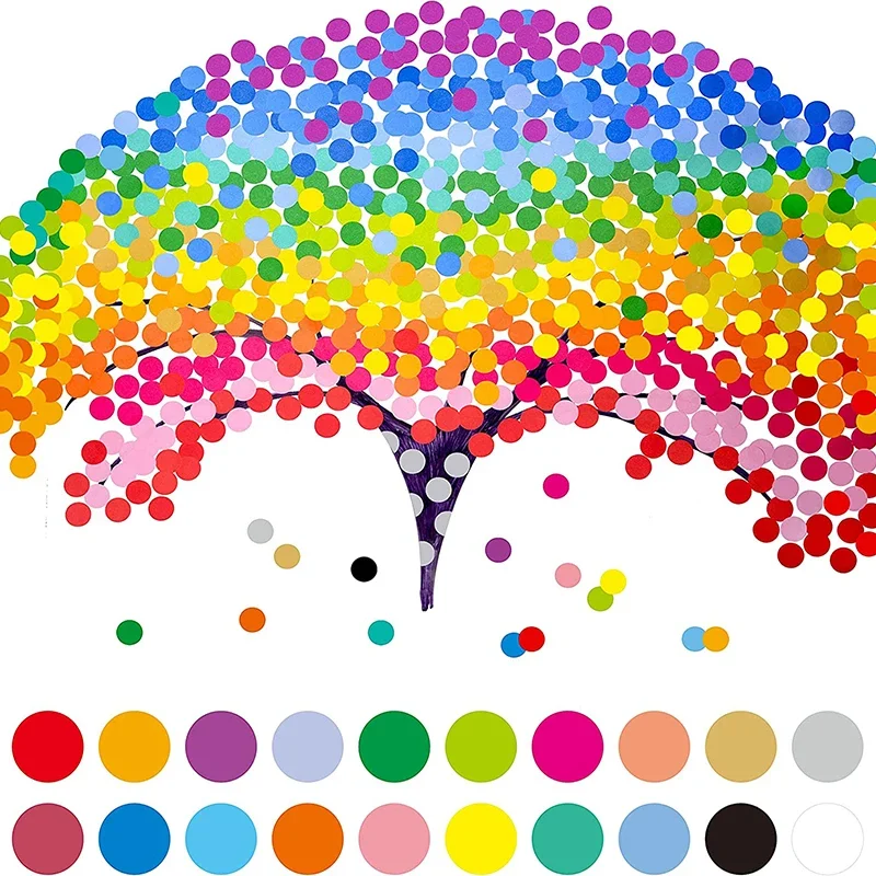 6mm 8mm 10mm 19mm 20mm 40mm Colored Dot Stickers Polka Circle Office Classroom Party Decoration Toys Diary Decoration Sticker