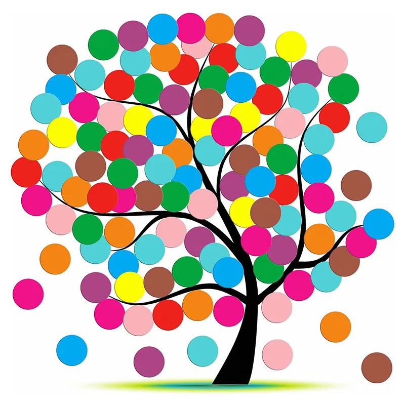 6mm 8mm 10mm 19mm 20mm 40mm Colored Dot Stickers Polka Circle Office Classroom Party Decoration Toys Diary Decoration Sticker