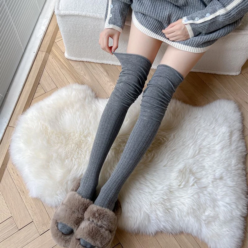 Black White Stockings Women Girls Thigh High Long Socks JK Japanese Leggings Summer Thin Loose Costumes Sweet Ballet Hosiery