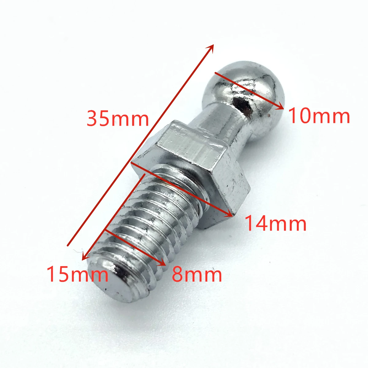 2x 10mm M8 M6 Universal Boot Bonnet Gas Strut End Fitting Connector Ball Screw Bolt Pin Joint Valve for Spring Lift Supports