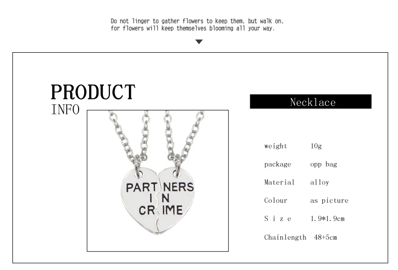 2pcs/set Splicing Necklace Necklace Heartbroken Pendant Necklace Men And Women Best Friends BFF Friendship Birthday Jewelry Gift