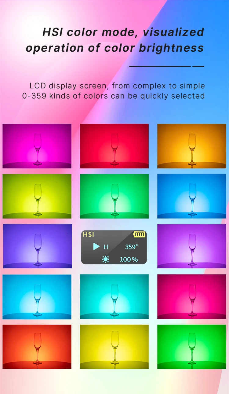 Ulanzi VL120 RGB Camera Light with Diffuser 2500-9000K CRI 95+ 3100mAh LED Video Light Panel for Camera Phone Photography Lights