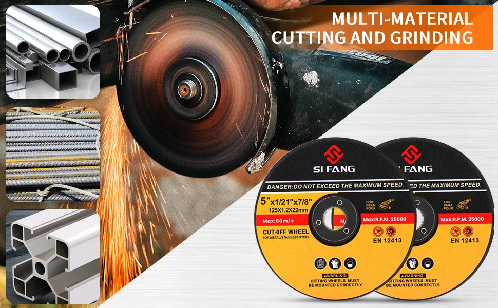 125mm 5" Metal Cutting Discs,5 Inch Cut Off Wheels Flap Sanding Discs Grinding Discs Angle Grinder Wheel 3-60Pcs