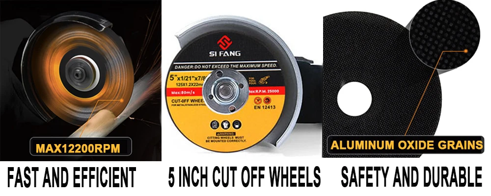 125mm 5" Metal Cutting Discs,5 Inch Cut Off Wheels Flap Sanding Discs Grinding Discs Angle Grinder Wheel 3-60Pcs