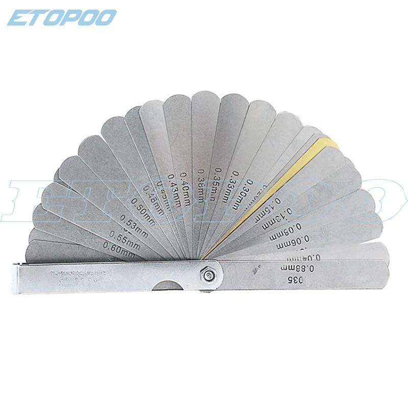 0.04-0.88mm 32 Blades Feeler Gauge Metric Gap Filler Thickness Gage Measurment Tool 1-15mm Plug Feeler