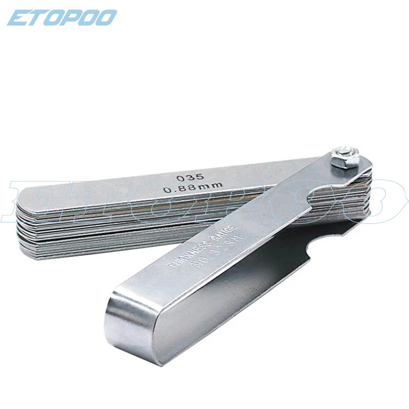 0.04-0.88mm 32 Blades Feeler Gauge Metric Gap Filler Thickness Gage Measurment Tool 1-15mm Plug Feeler
