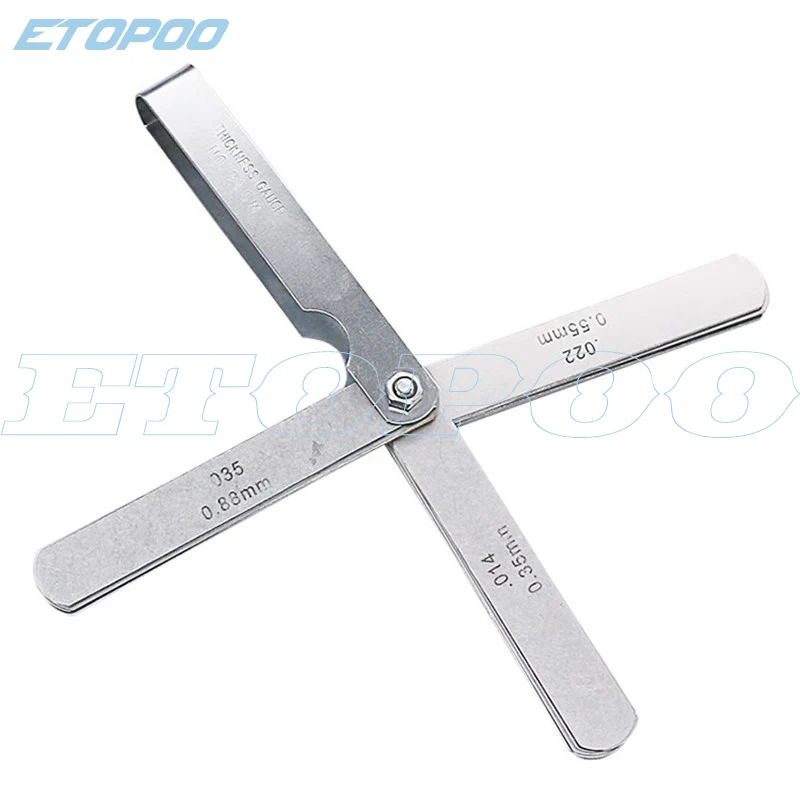 0.04-0.88mm 32 Blades Feeler Gauge Metric Gap Filler Thickness Gage Measurment Tool 1-15mm Plug Feeler