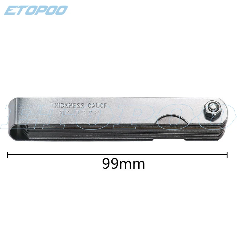 0.04-0.88mm 32 Blades Feeler Gauge Metric Gap Filler Thickness Gage Measurment Tool 1-15mm Plug Feeler