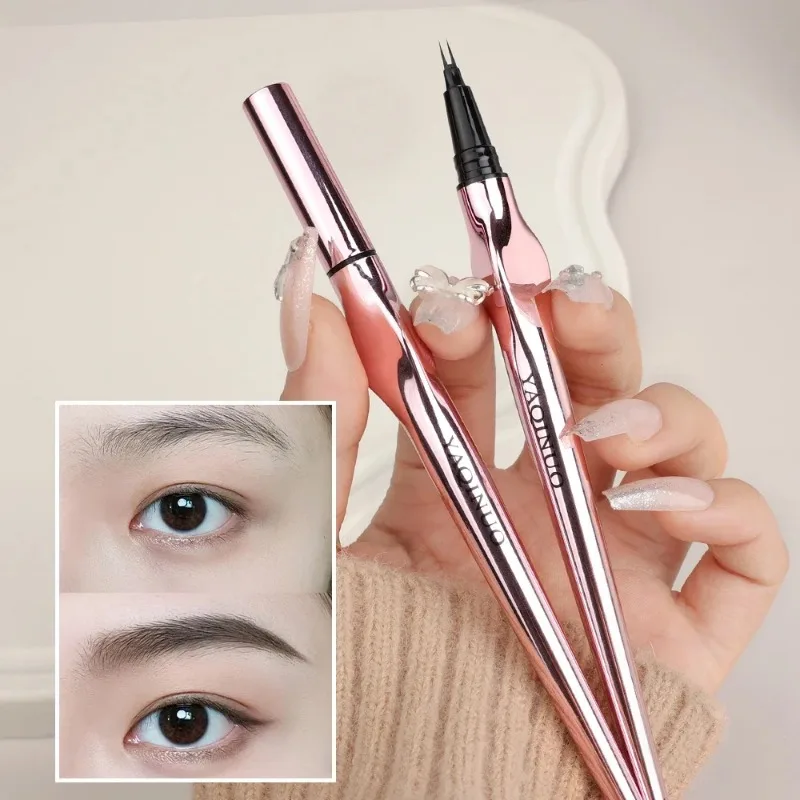 2Points Eyebrow Pencil Long Lasting Easy To Grip Eyebrow Tattoo Waterproof Thin Liquid Lying Silkworm Brow Pen Korean Makeup New