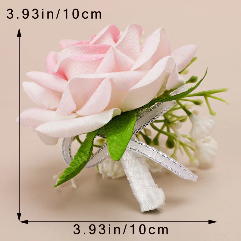 6PCS/set Rose Corsage Flower Boutonniere for Men Groom Prom Cocktail Party Artificial Flower Wedding Graduation Event Flower