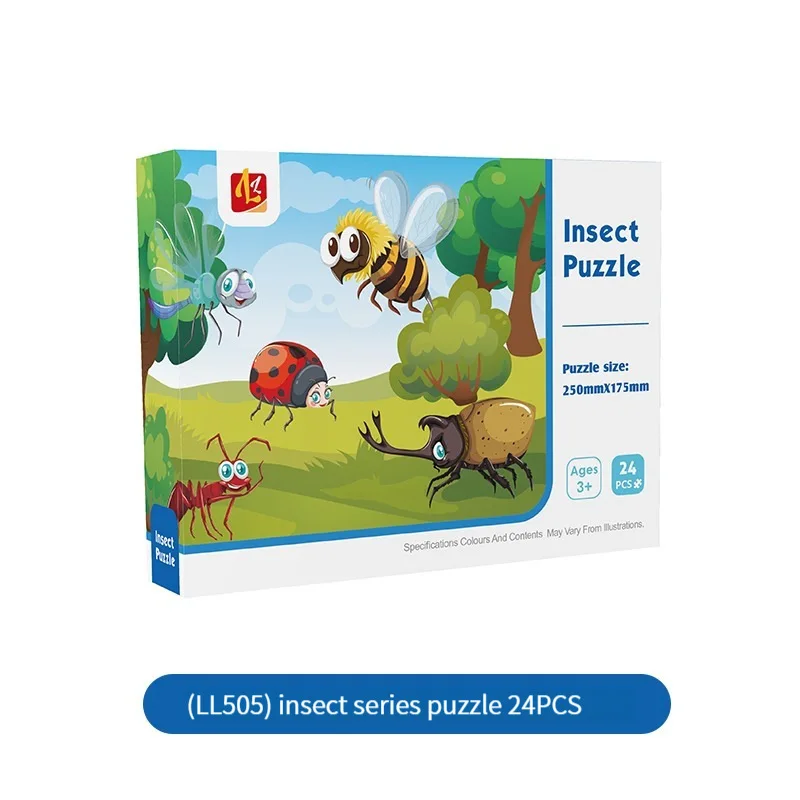 24PCS Kids Puzzle Cute Animal Undersea Cartoon Low Difficulty Drawing Small Challenge Educational Toys Gifts Kindergarten Toys