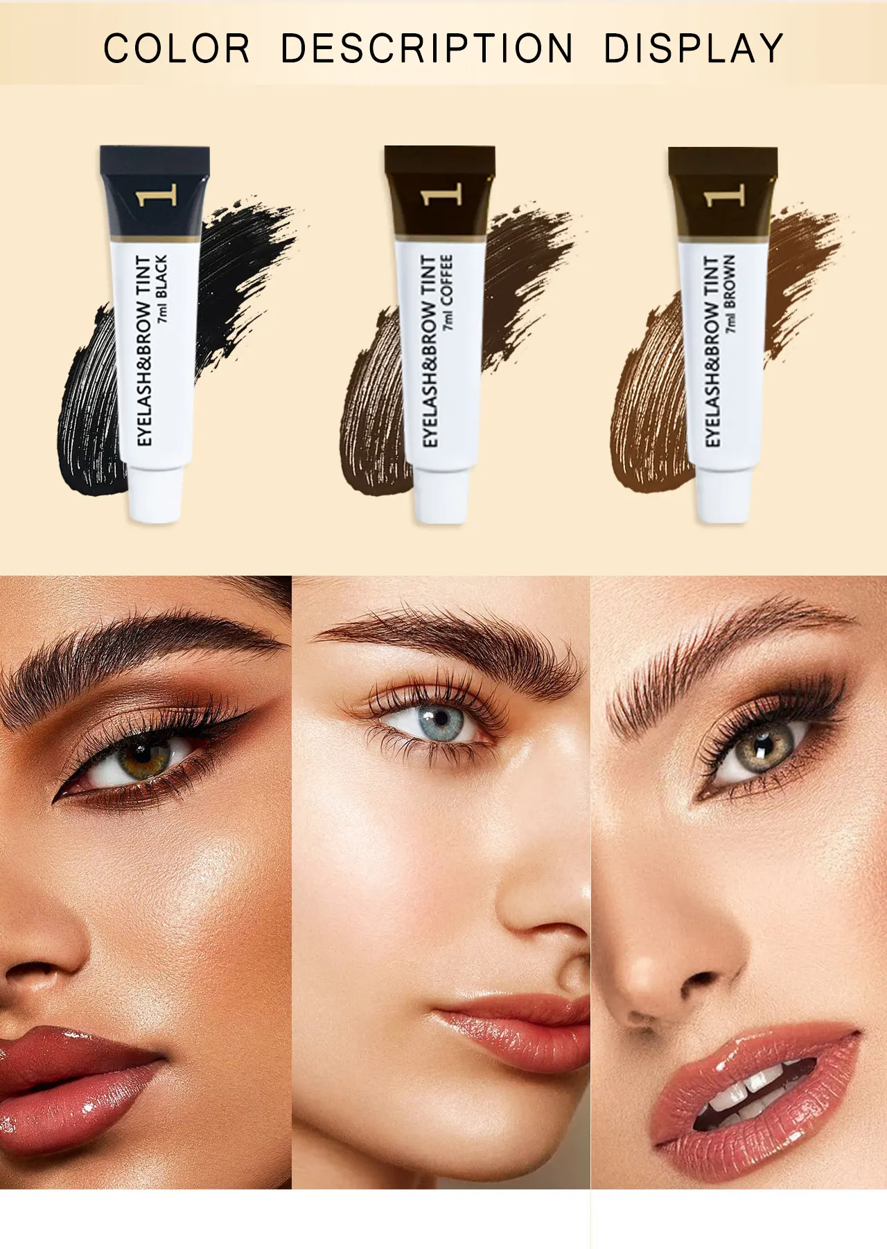 ICONSIGN Eyelashes and Eyebrow Tint Dye Eyebrow Dye Waterproof Long-lasting Eyebrow Brow Kit Semi Permanent Eyebrow Black Brown