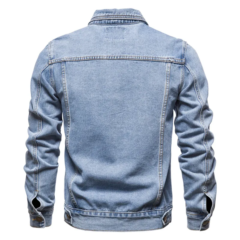 2026 New Autumn Men's Casual Workwear Jeans Jacket Loose Casual Versatile Youthful Male Solid Color Tops Dnim Mens Outwear