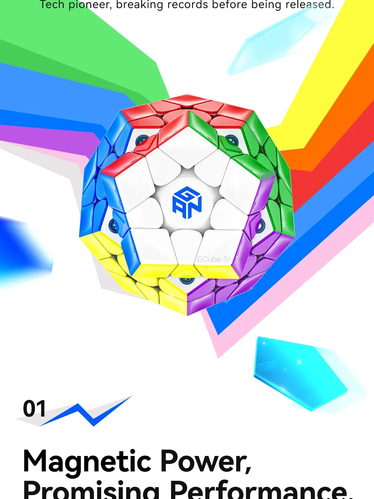 [ECube] GAN Megaminx V2 Maglev UV Magnetic Original High Quality Speed Magic Cube Dodecahedron Magnets Speed Puzzle Gift Toy