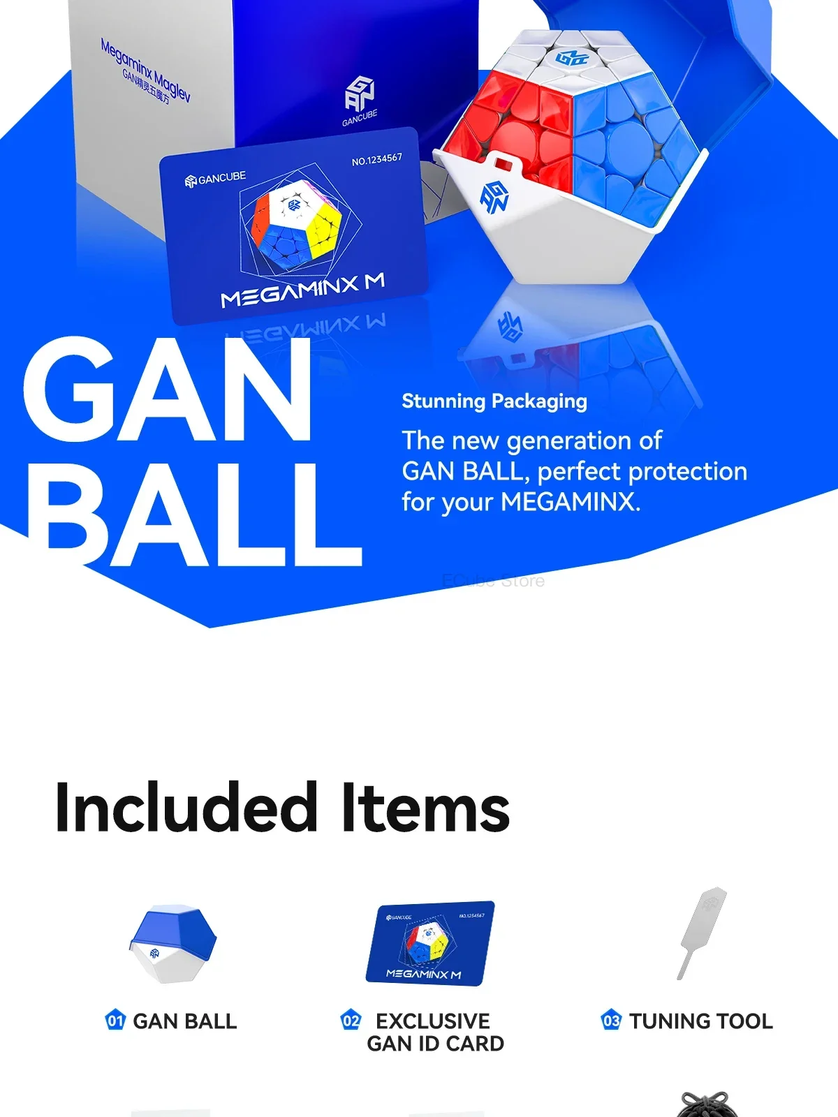 [ECube] GAN Megaminx V2 Maglev UV Magnetic Original High Quality Speed Magic Cube Dodecahedron Magnets Speed Puzzle Gift Toy