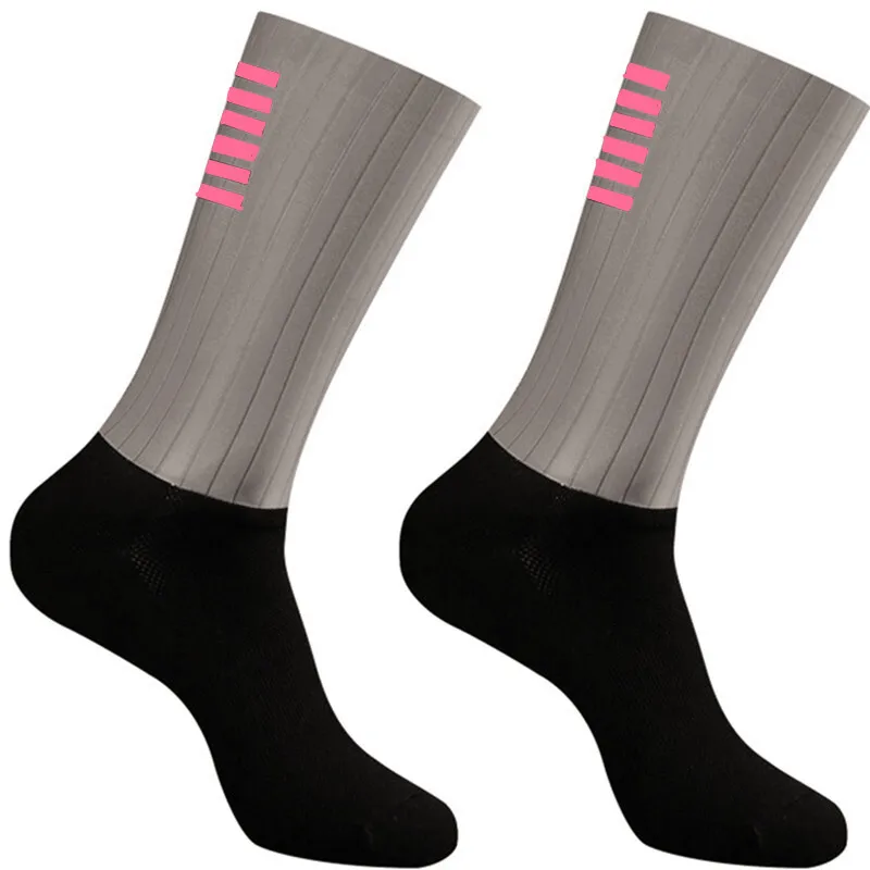 2026 New Summer Whiteline Anti Aero Socks Slip Silicone Cycling Socks Men Bicycle Sport Running Bike Socks Calcetines