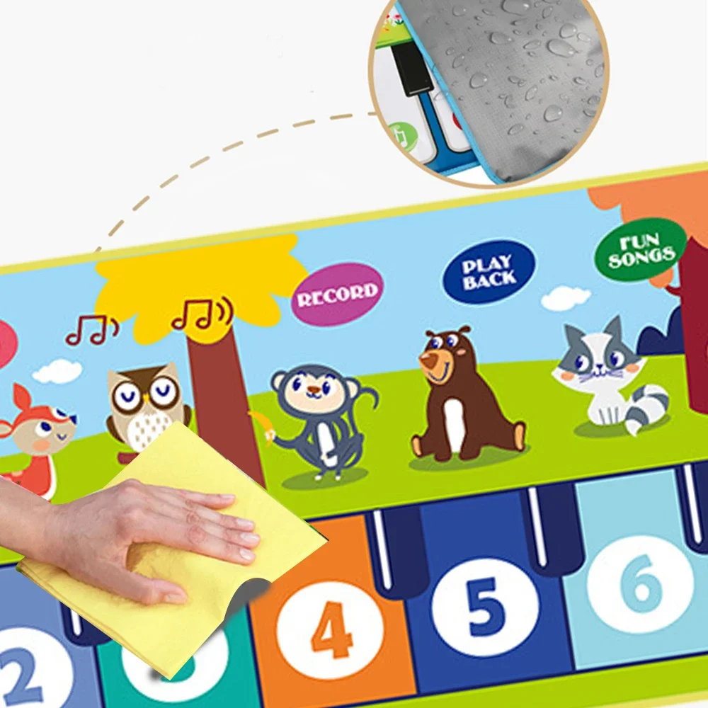 Piano Mat for Kids Kids Toddlers Floor Keyboard Dance Mat Baby Fitness Play Animal Music Blanket Instrument Toys Girl Boy Gift
