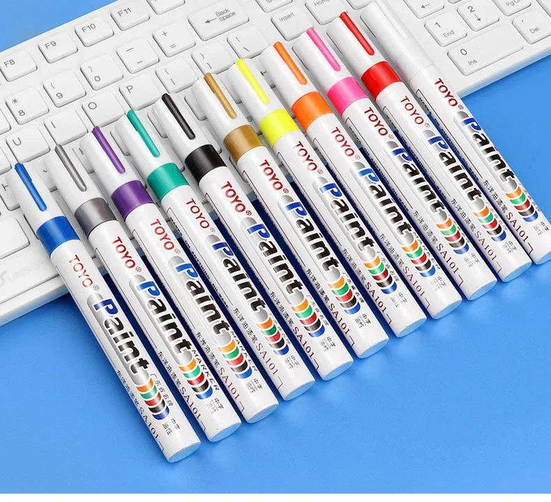 Waterproof Oily Painting Mark Pen Car Tyre Tire Tread Rubber Metal Permanent Paint Art Marker Pen School Stationery Supplies