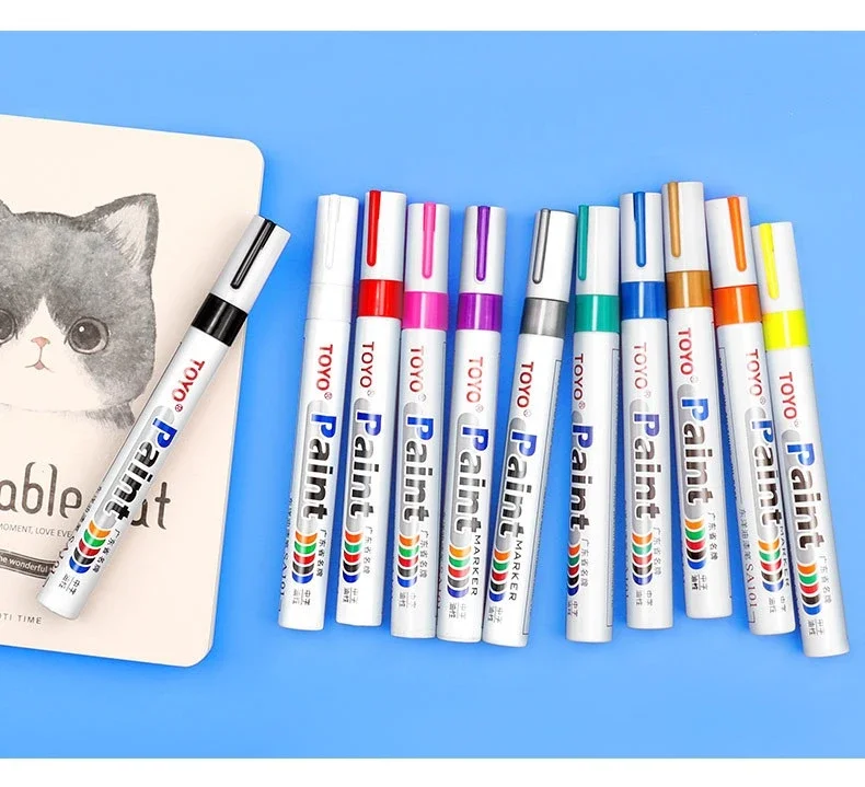 Waterproof Oily Painting Mark Pen Car Tyre Tire Tread Rubber Metal Permanent Paint Art Marker Pen School Stationery Supplies