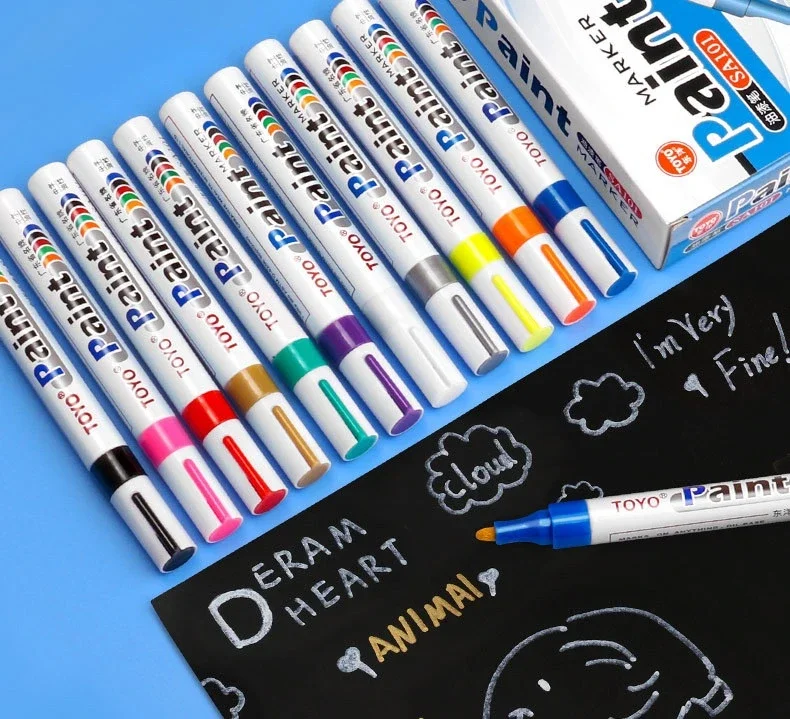 Waterproof Oily Painting Mark Pen Car Tyre Tire Tread Rubber Metal Permanent Paint Art Marker Pen School Stationery Supplies